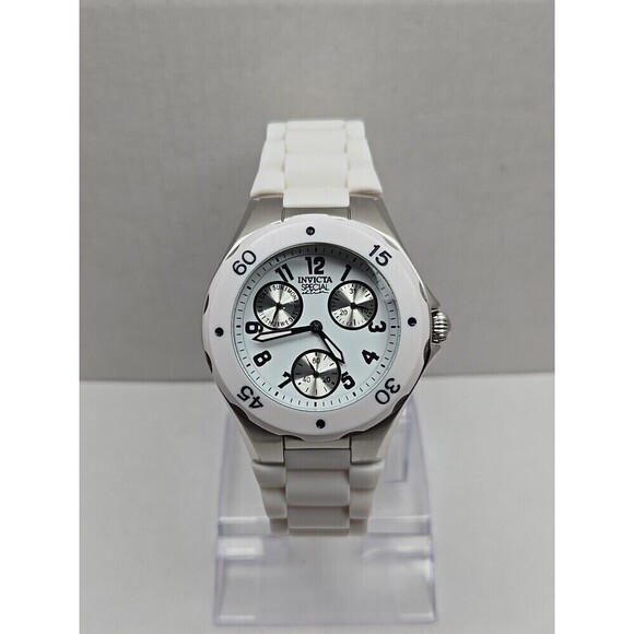 Invicta Couture Angel White Silicone Multifunction Watch 40mm Quartz New Battery main image 6